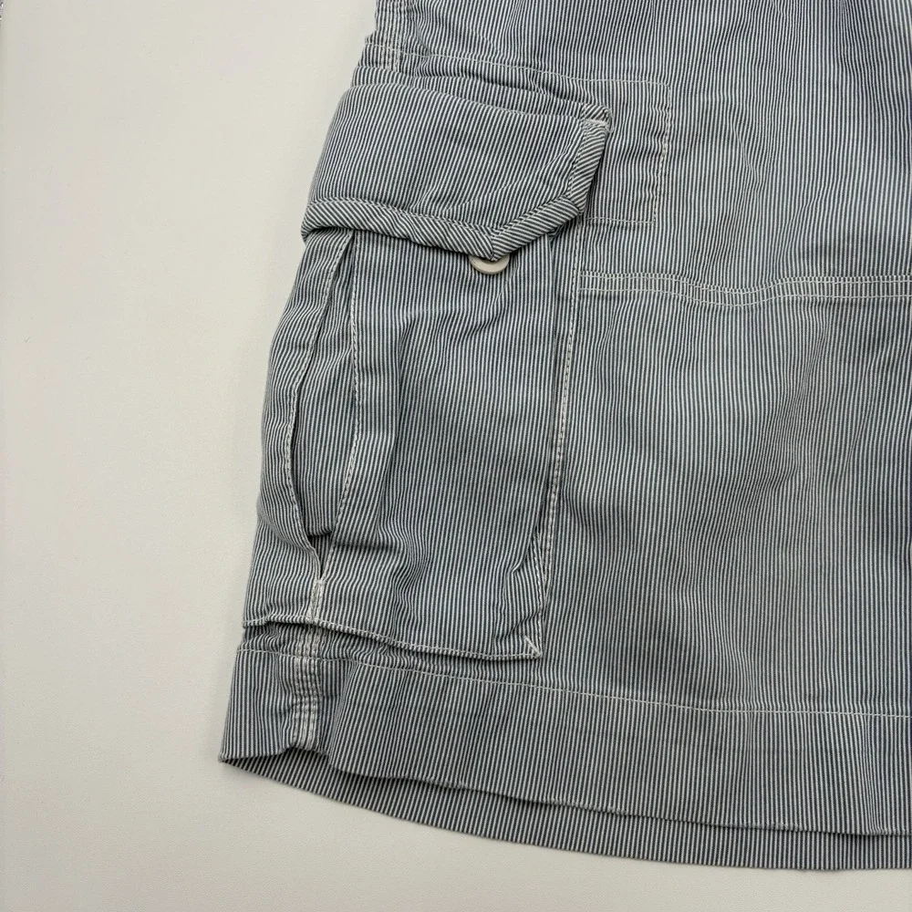 Polo Ralph Lauren Men's Pinstripe Cargo Shorts Blue White Cotton Size 36
